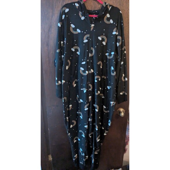 Torrid 3x/4x Fleece One Piece Pajamas Rainbows Hooded - Picture 1 of 8